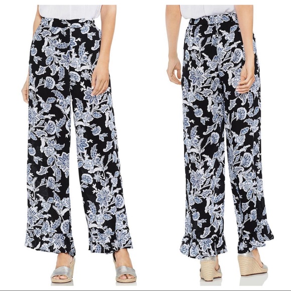 Vince Camuto Pants - Vince Camuto Crepe Floral Print Casual Pants